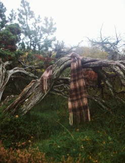Forét Goods-Airy Wool Scarf-Brown Check