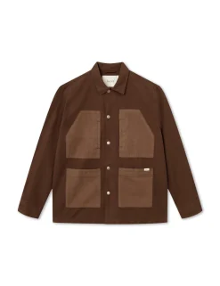 Men Forét Shirts-Amble Overshirt-Brown