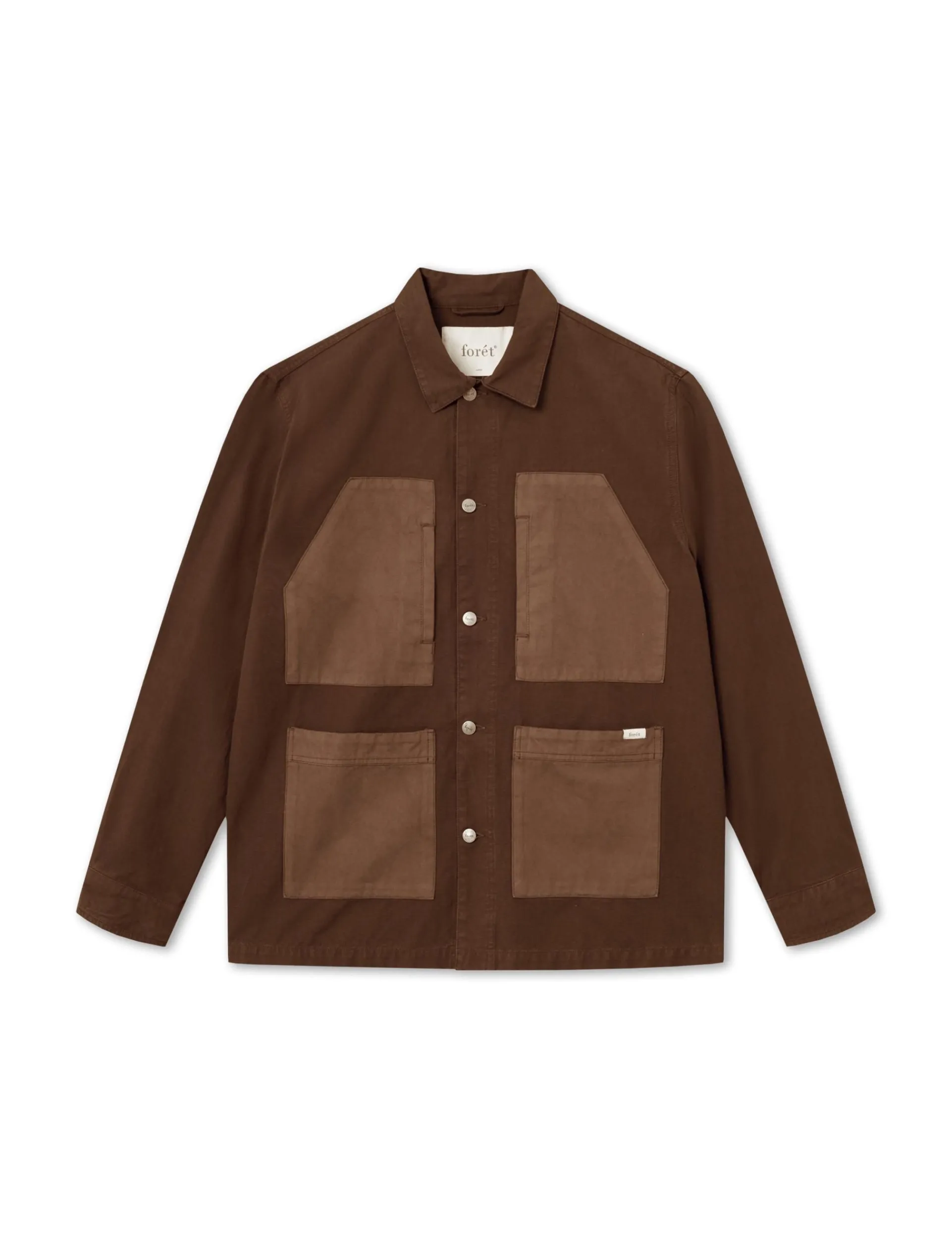 Men Forét Shirts-Amble Overshirt-Brown