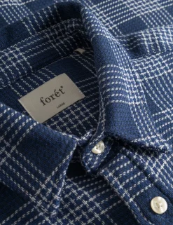 Men Forét Overshirts-Arctic Check Shirt-Navy