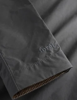 Men Forét Jackets-Arrive Oilskin Coat-Charcoal