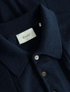Men Forét Knitwear-Astern Short Sleeve-Navy