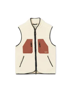 Men Forét Jackets-Astro Sherpa Vest-Cloud/Brick