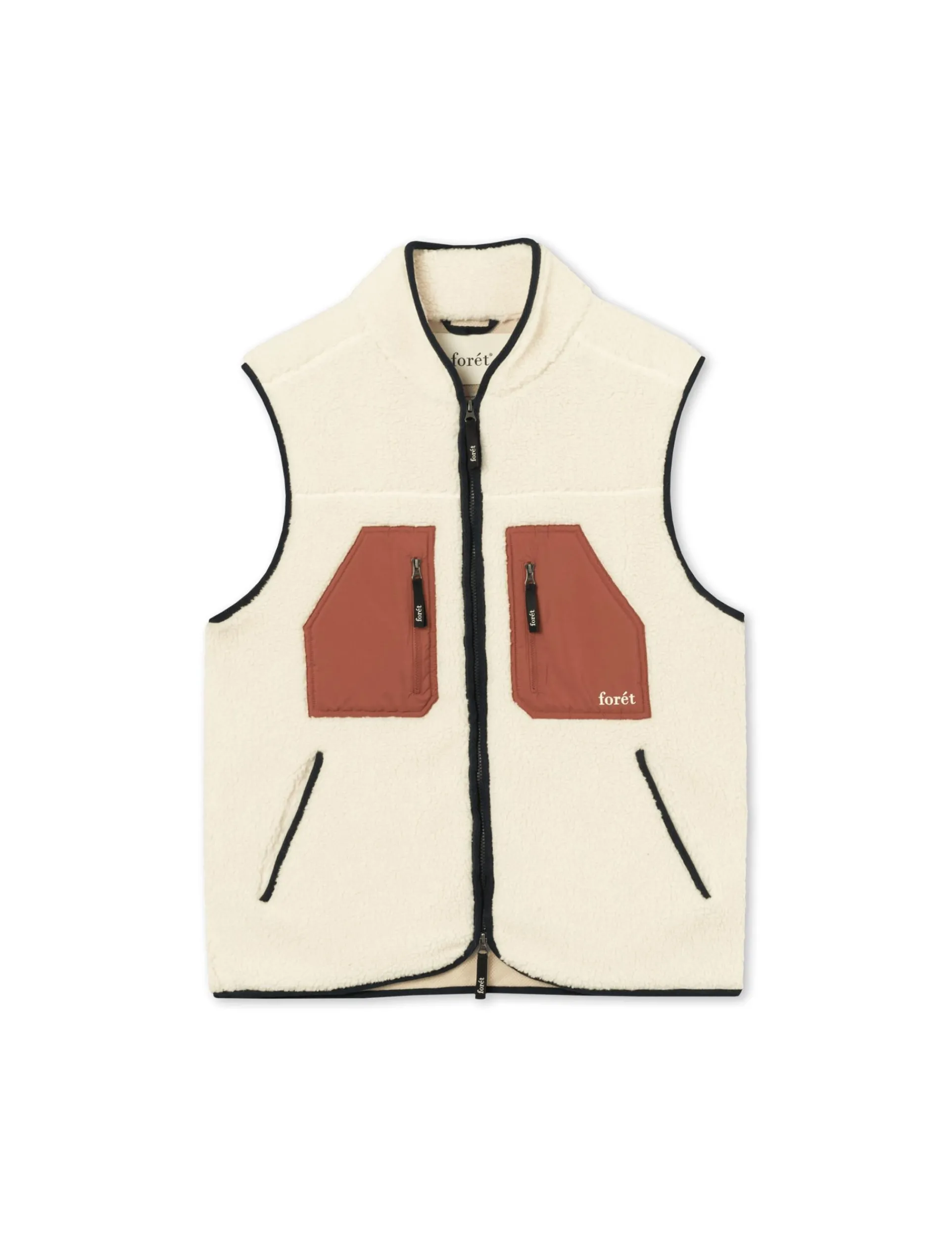 Men Forét Jackets-Astro Sherpa Vest-Cloud/Brick