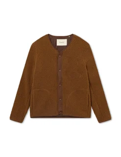 Men Forét Jackets-Aura Sherpa Fleece Jacket-Brown