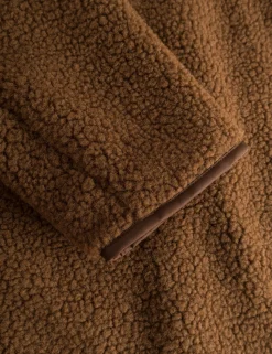Men Forét Jackets-Aura Sherpa Fleece Jacket-Brown
