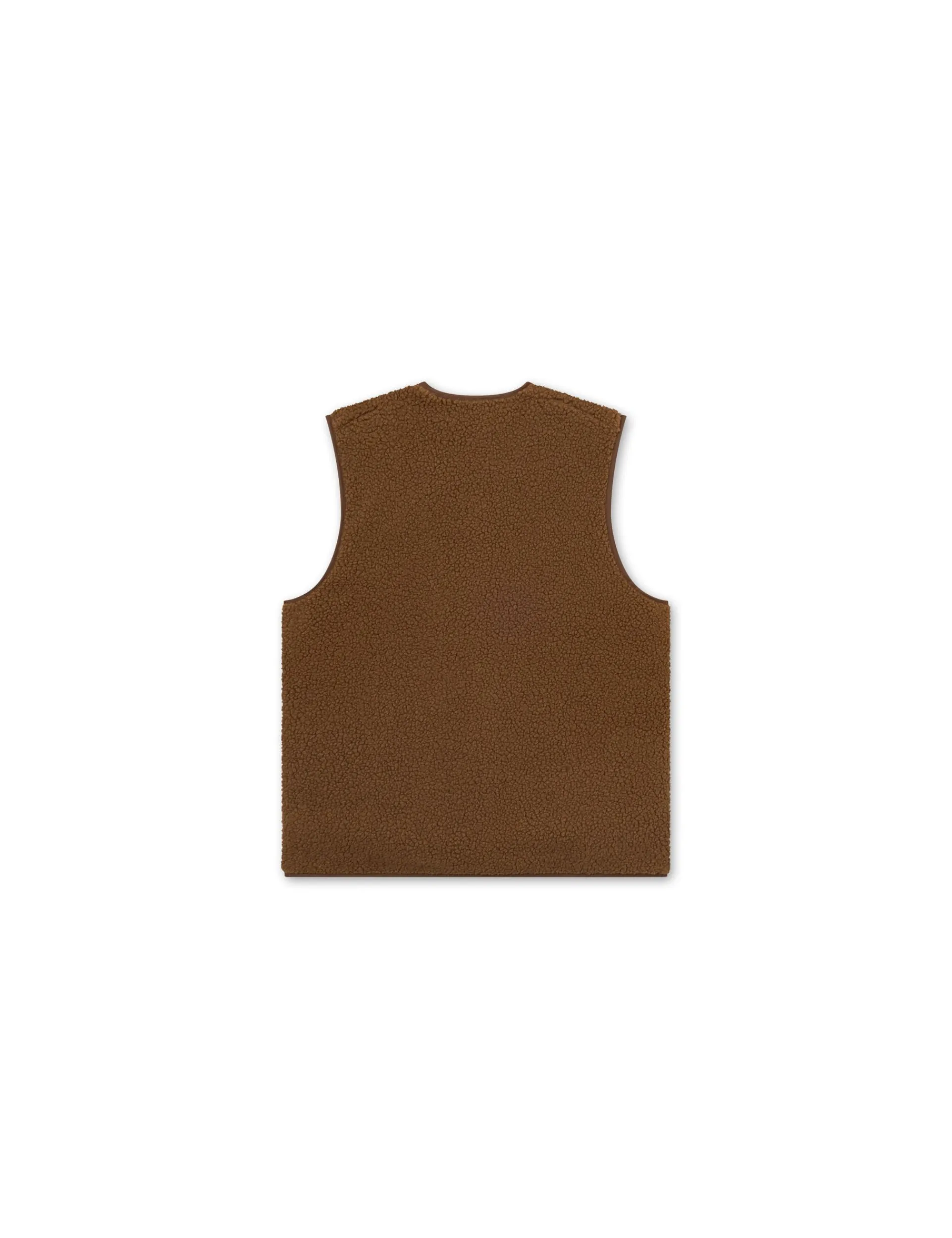 Men Forét Jackets-Aura Sherpa Fleece Vest-Brown