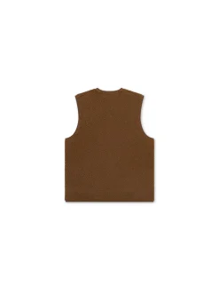 Men Forét Vests-Aura Sherpa Fleece Vest-Brown