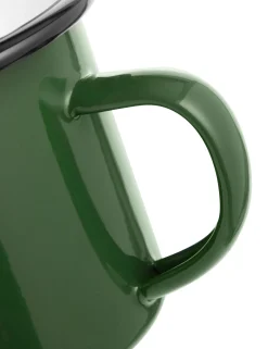Men Forét Accessories-Bean Enamel Mug-Dark Green
