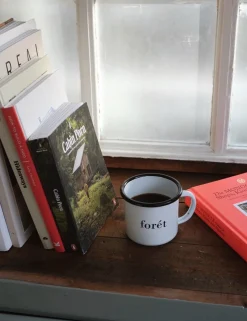 Men Forét Accessories-Bean Enamel Mug-White