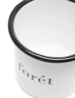 Men Forét Accessories-Bean Enamel Mug-White
