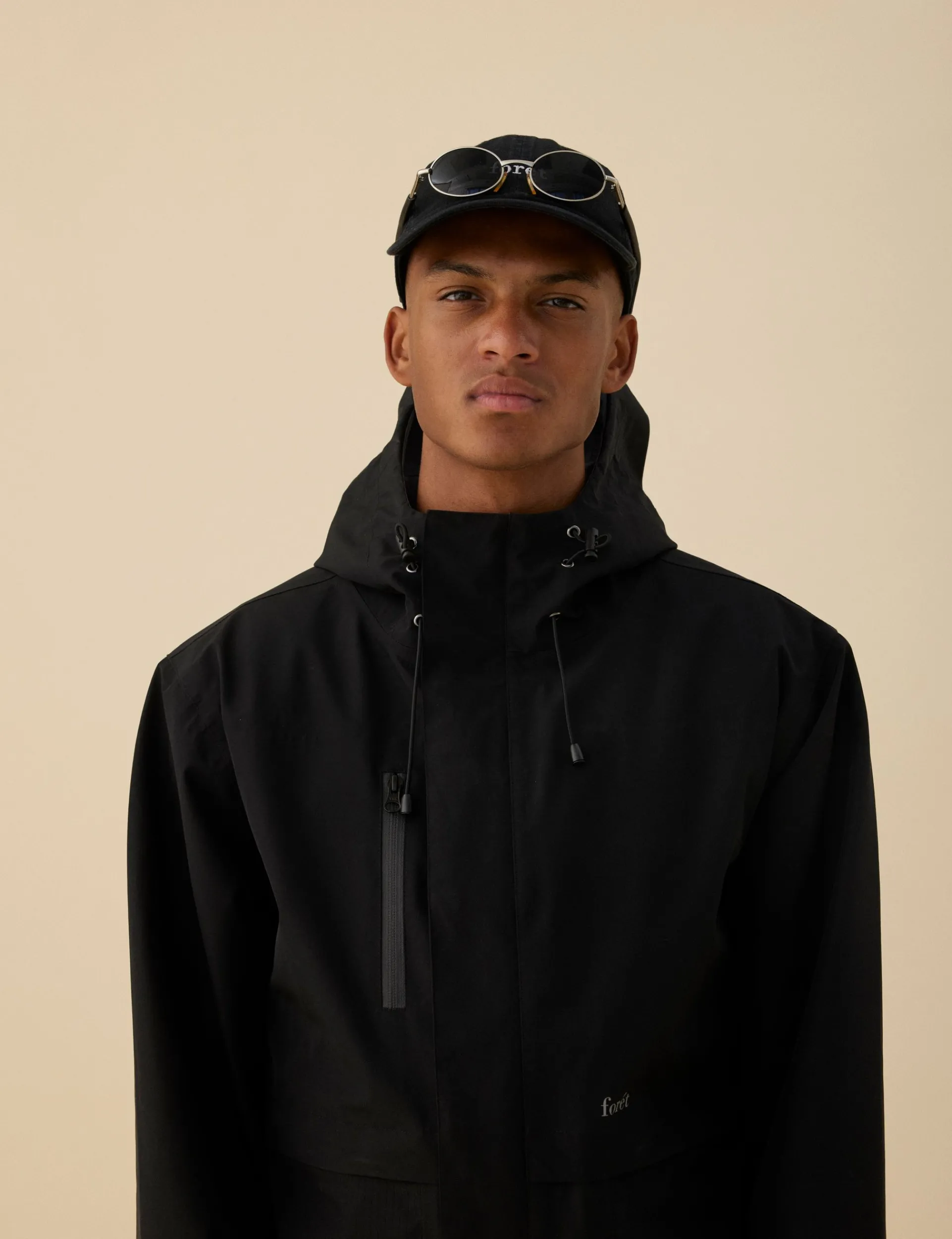 Men Forét Jackets-Blade Shell Jacket-Black