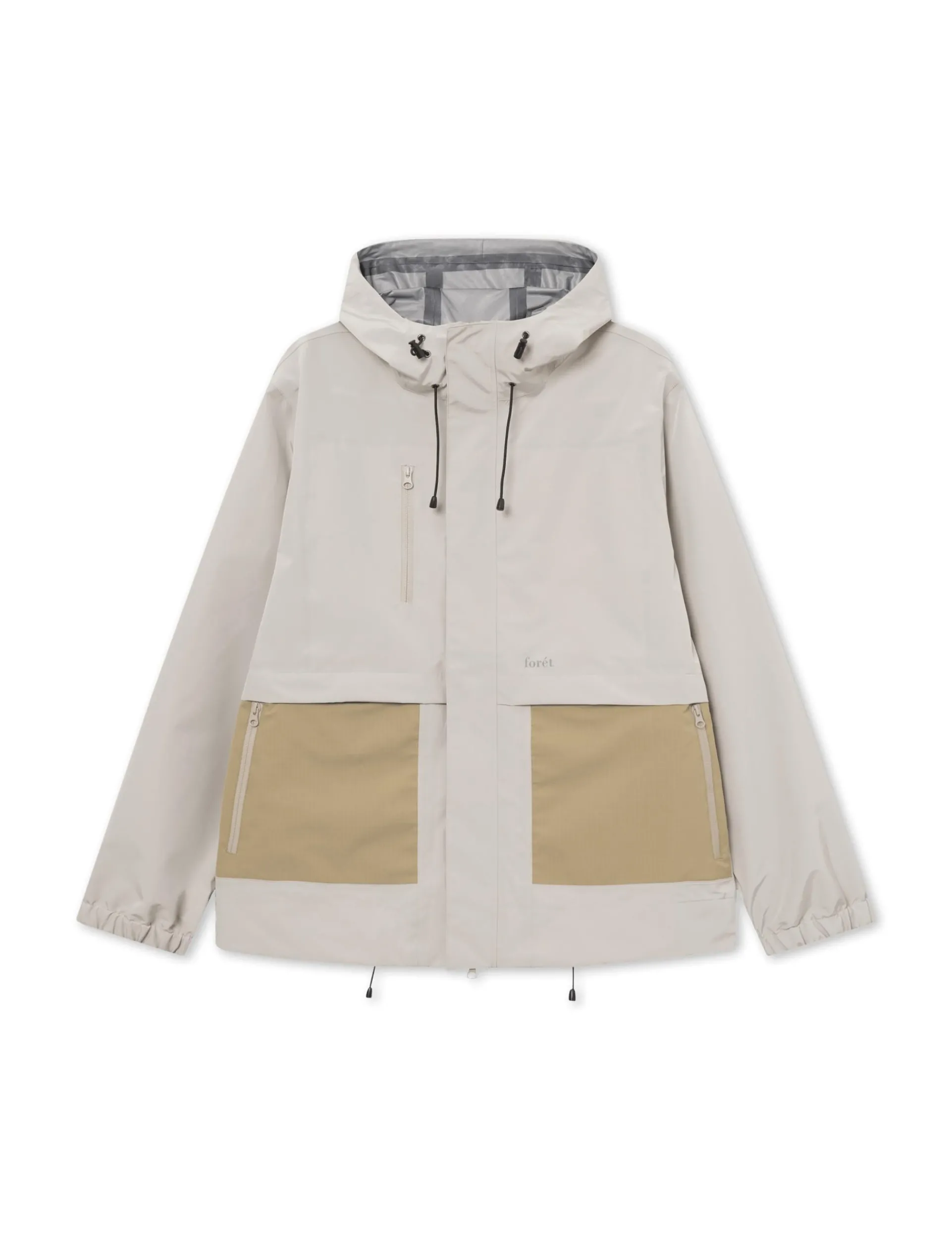 Men Forét Jackets-Blade Shell Jacket-Chalk