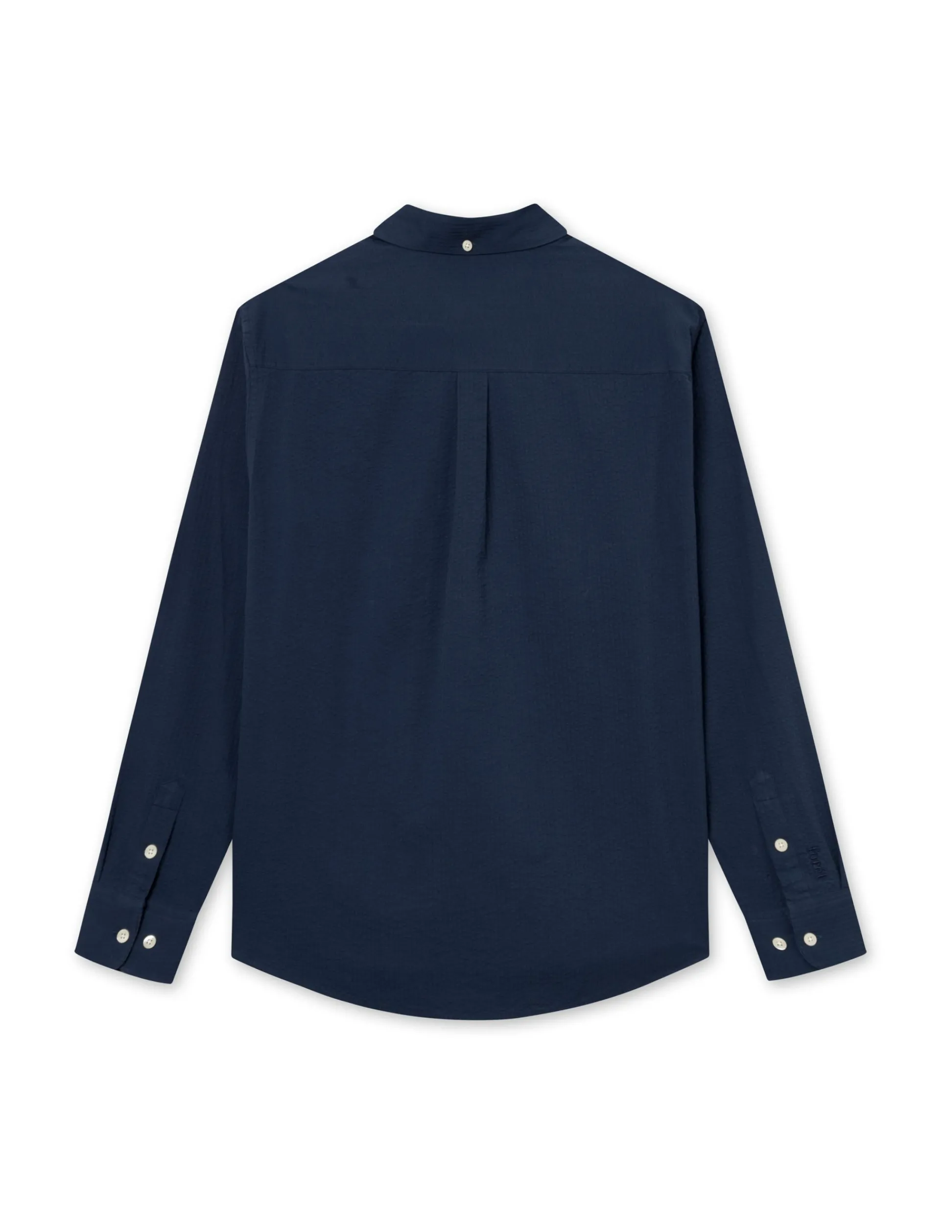 Men Forét Shirts-Bush Seersucker Shirt-Navy