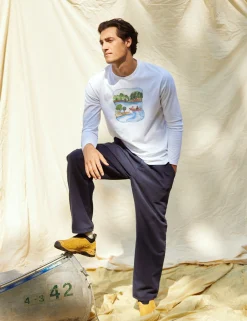 Men Forét T-Shirts-Canoe Longsleeve-White