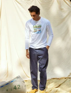 Men Forét T-Shirts-Canoe Longsleeve-White