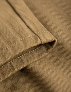 Men Forét Pants-Clay Herringbone Pants-Khaki