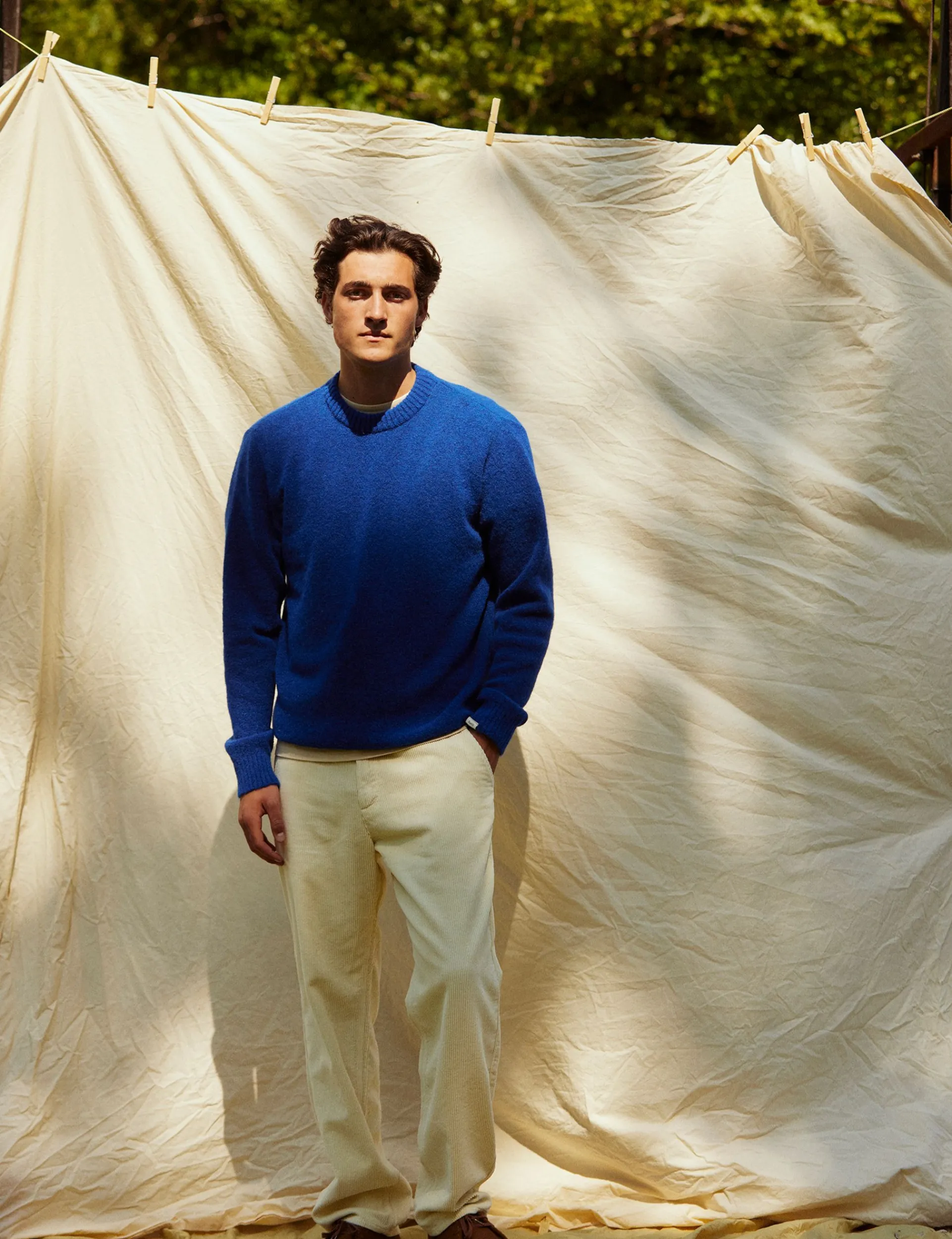 Men Forét Pants-Clay Pants-Cream Corduroy