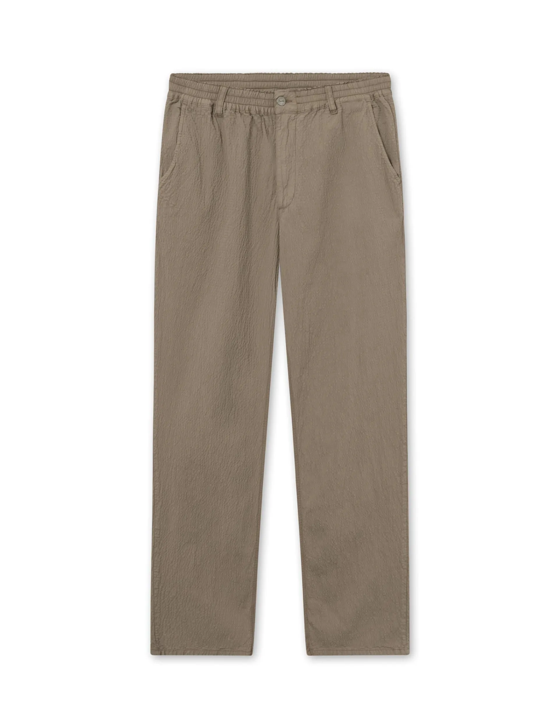 Men Forét Pants-Clay Seersucker Pants-Taupe