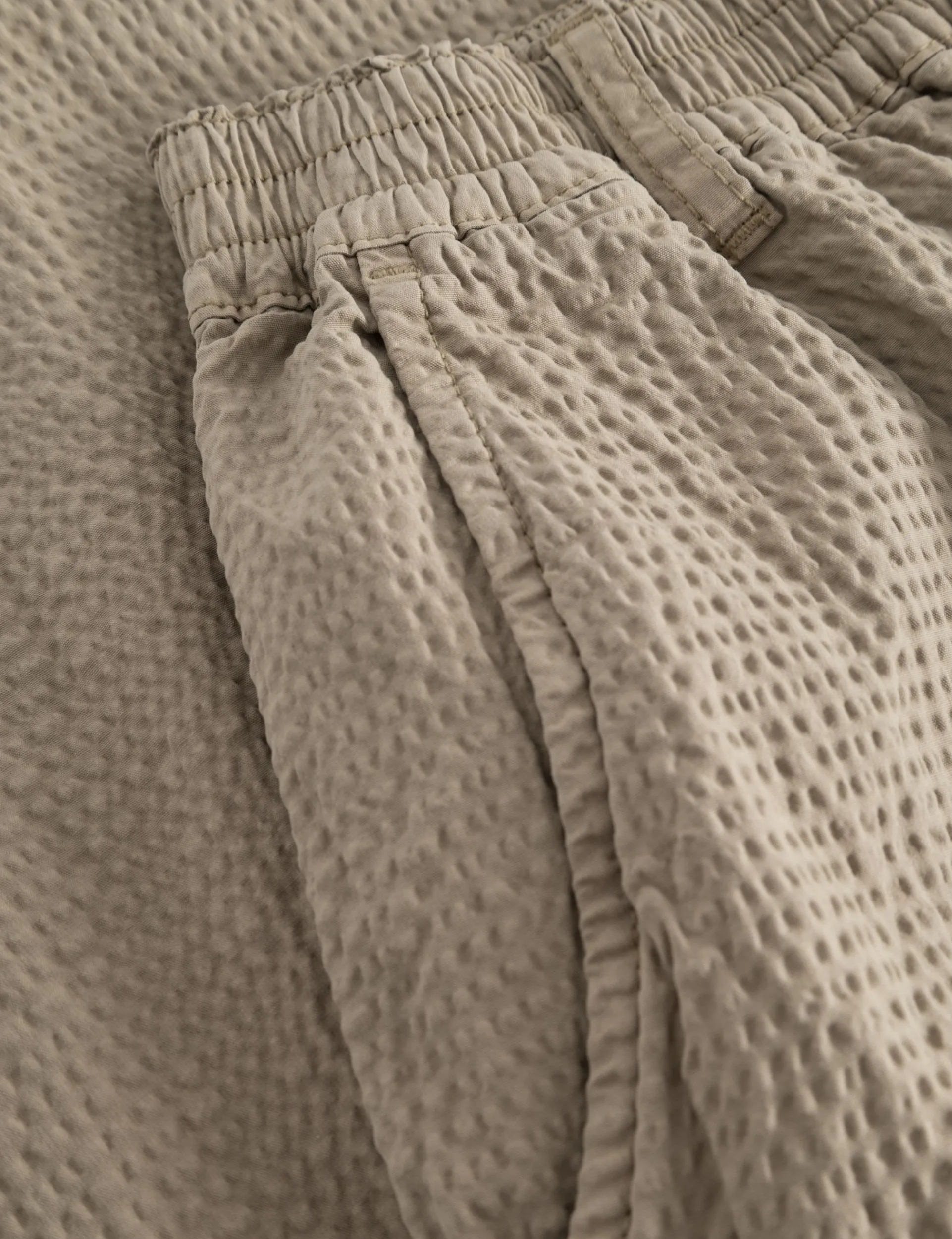 Men Forét Pants-Clay Seersucker Pants-Taupe