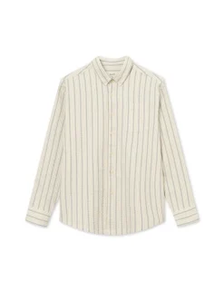 Men Forét Shirts-Crest Dove Shirt-Blue Stripe