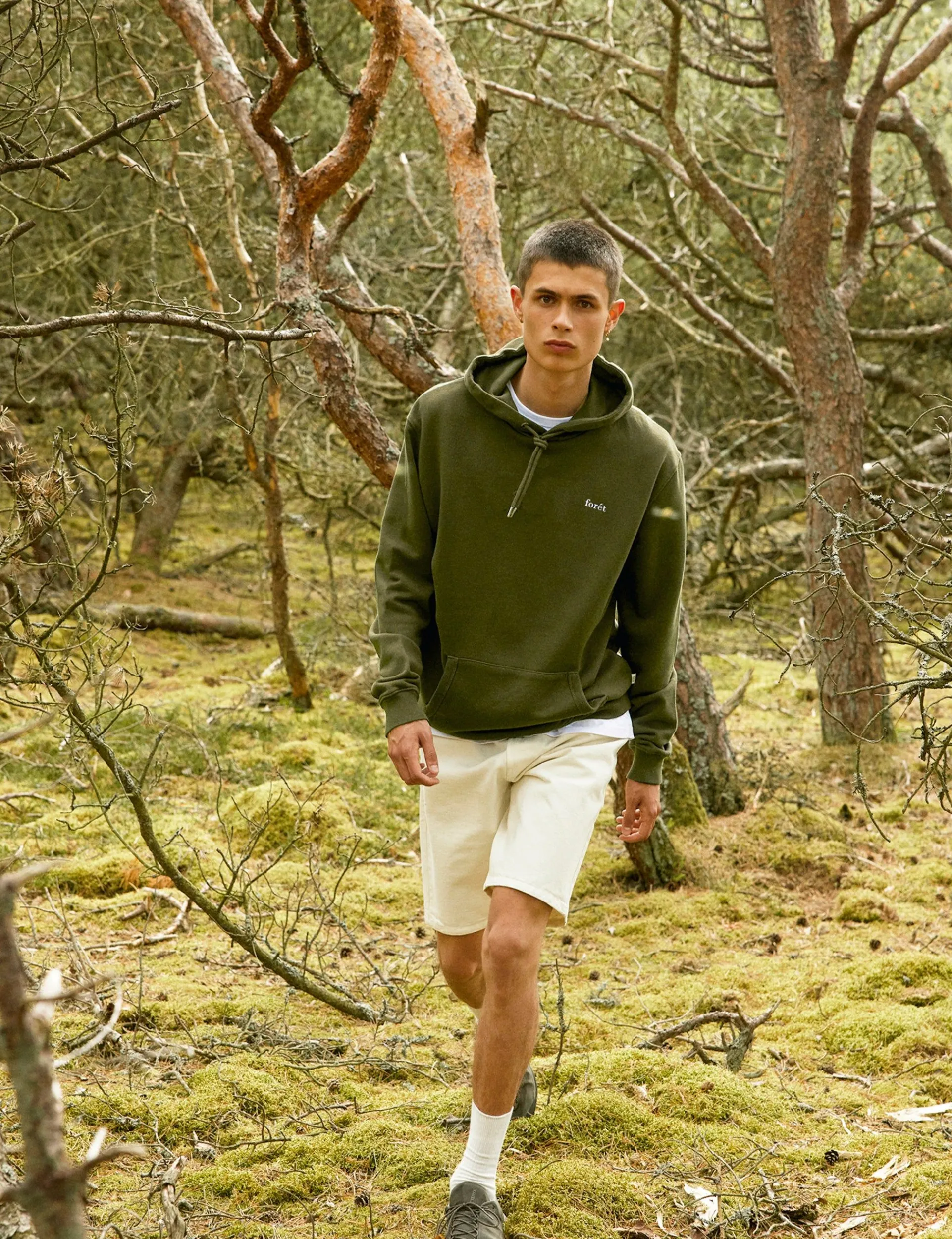 Men Forét Sweatshirts-Deer Hoodie-Army