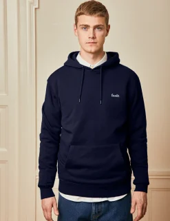 Men Forét Sweatshirts-Deer Hoodie-Navy