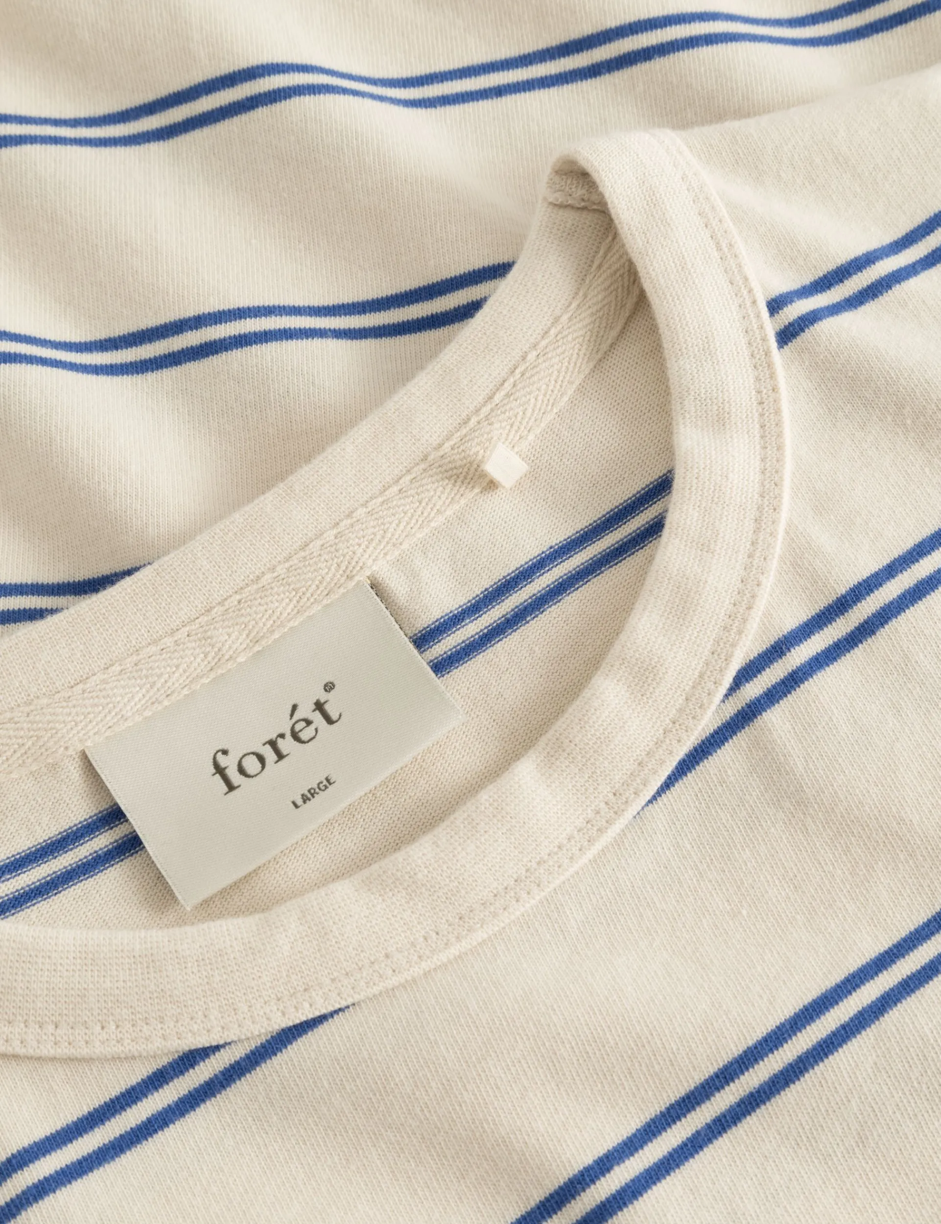 Men Forét T-Shirts-Ferry T-Shirt-Oat/Blue