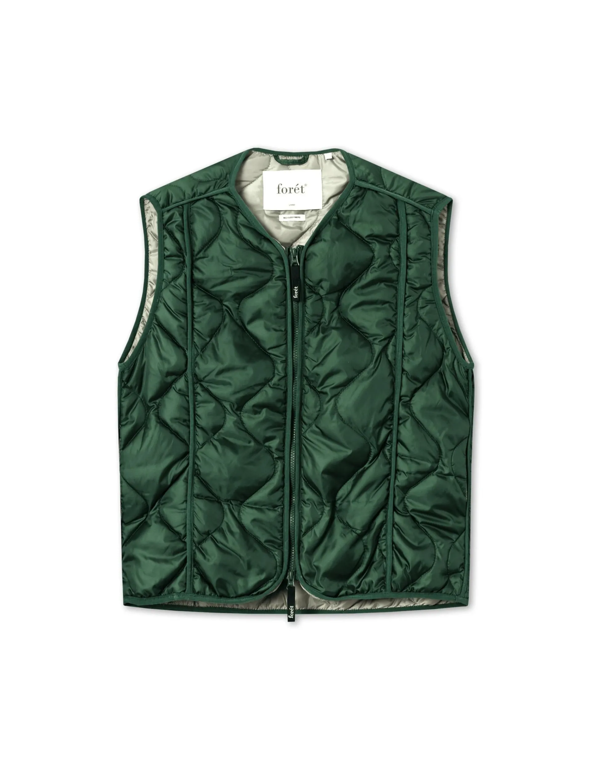 Men Forét Jackets-Fresh Reversible Liner Vest-Dark Green