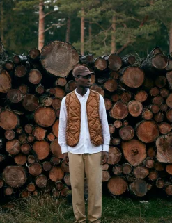 Men Forét Vests-Fresh Reversible Liner Vest-Brown