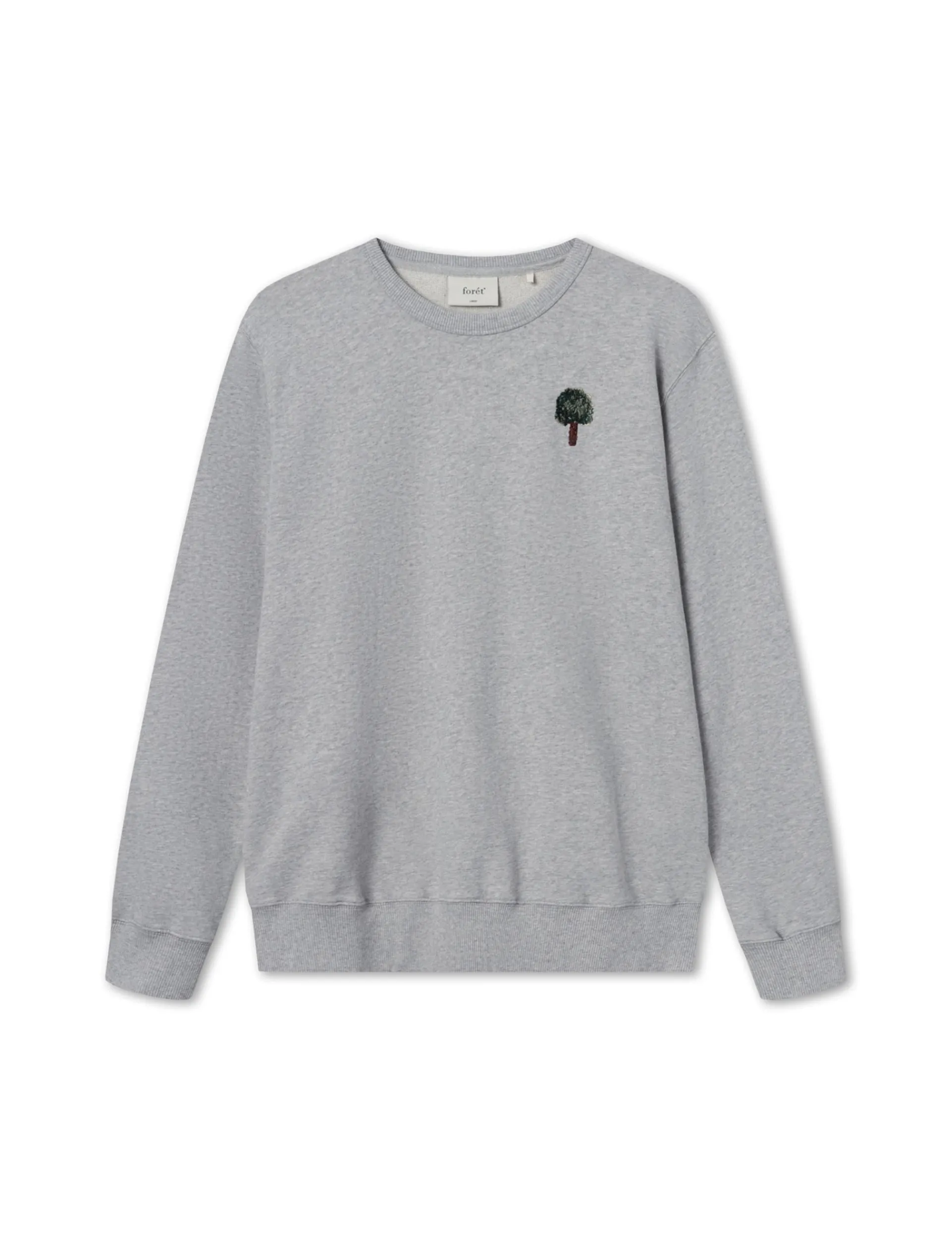 Men Forét Sweatshirts-Gaia Sweatshirt-Lt Grey Mel