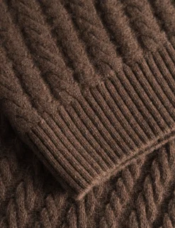 Men Forét Sweatshirts-Glen Cable Knit-Brown