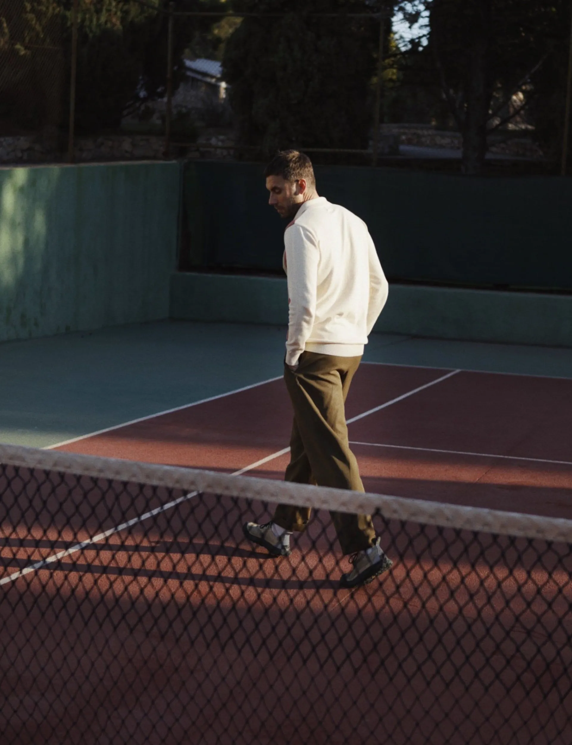 Men Forét Sweatshirts-Golf Polo Knit-Cloud/Brick