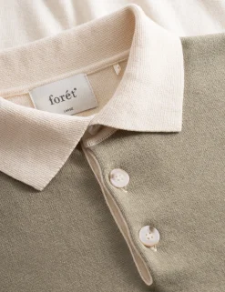 Men Forét Sweatshirts-Golf Polo Knit-Cloud/Brick