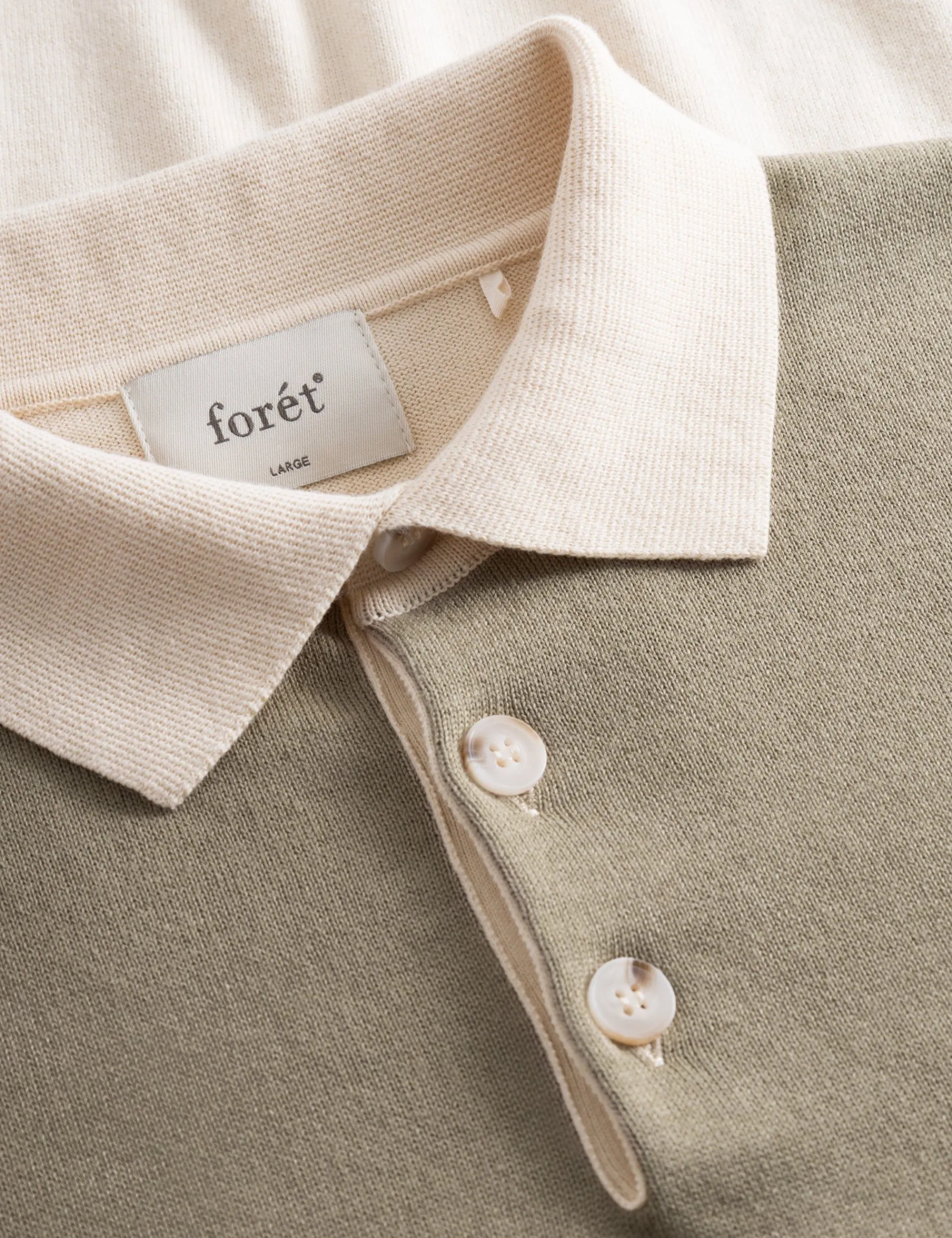 Men Forét Sweatshirts-Golf Polo Knit-Cloud/Brick