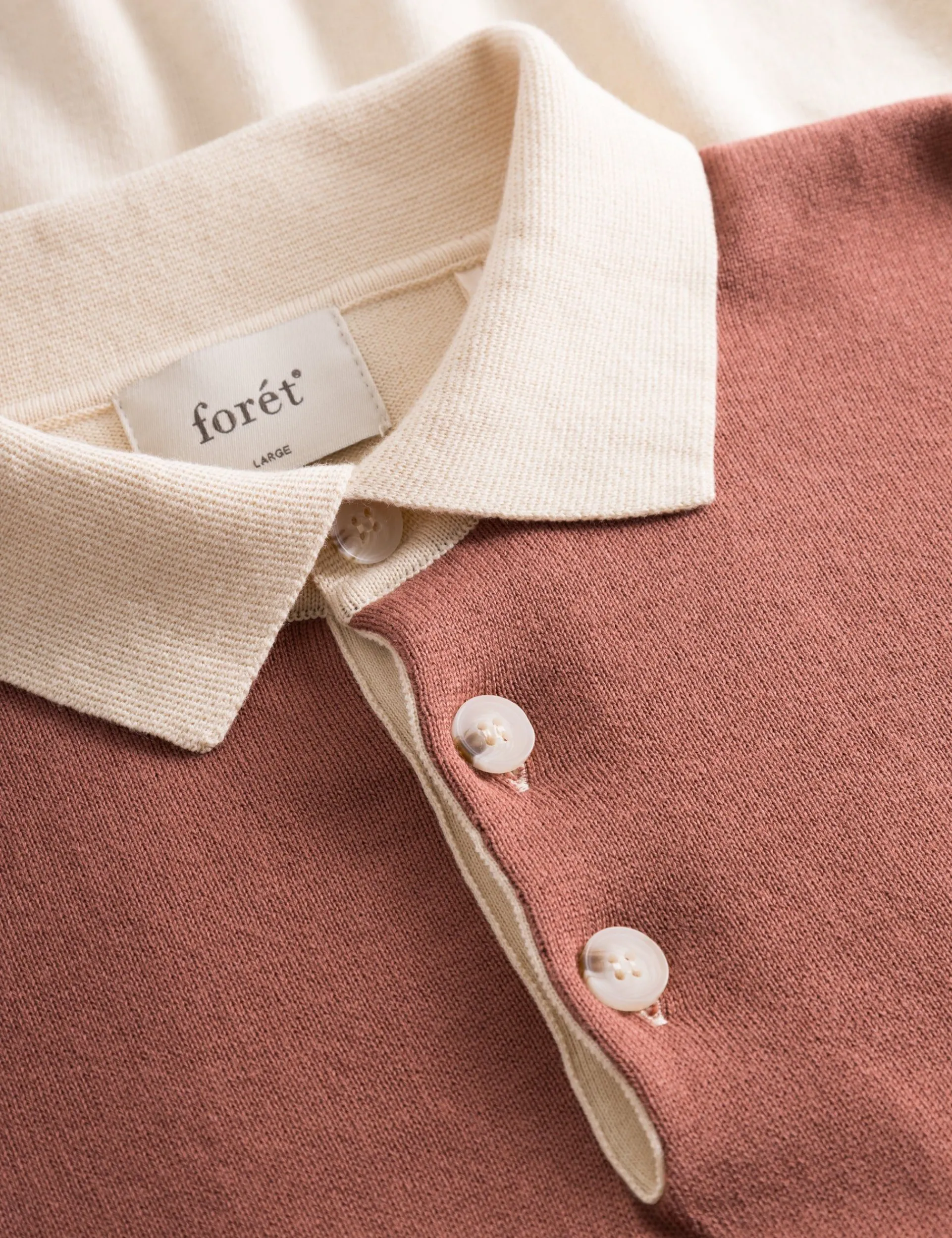 Men Forét Sweatshirts-Golf Polo Knit-Cloud/Navy