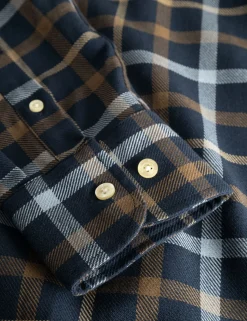 Men Forét Shirts-Grip Check Shirt-Navy Check