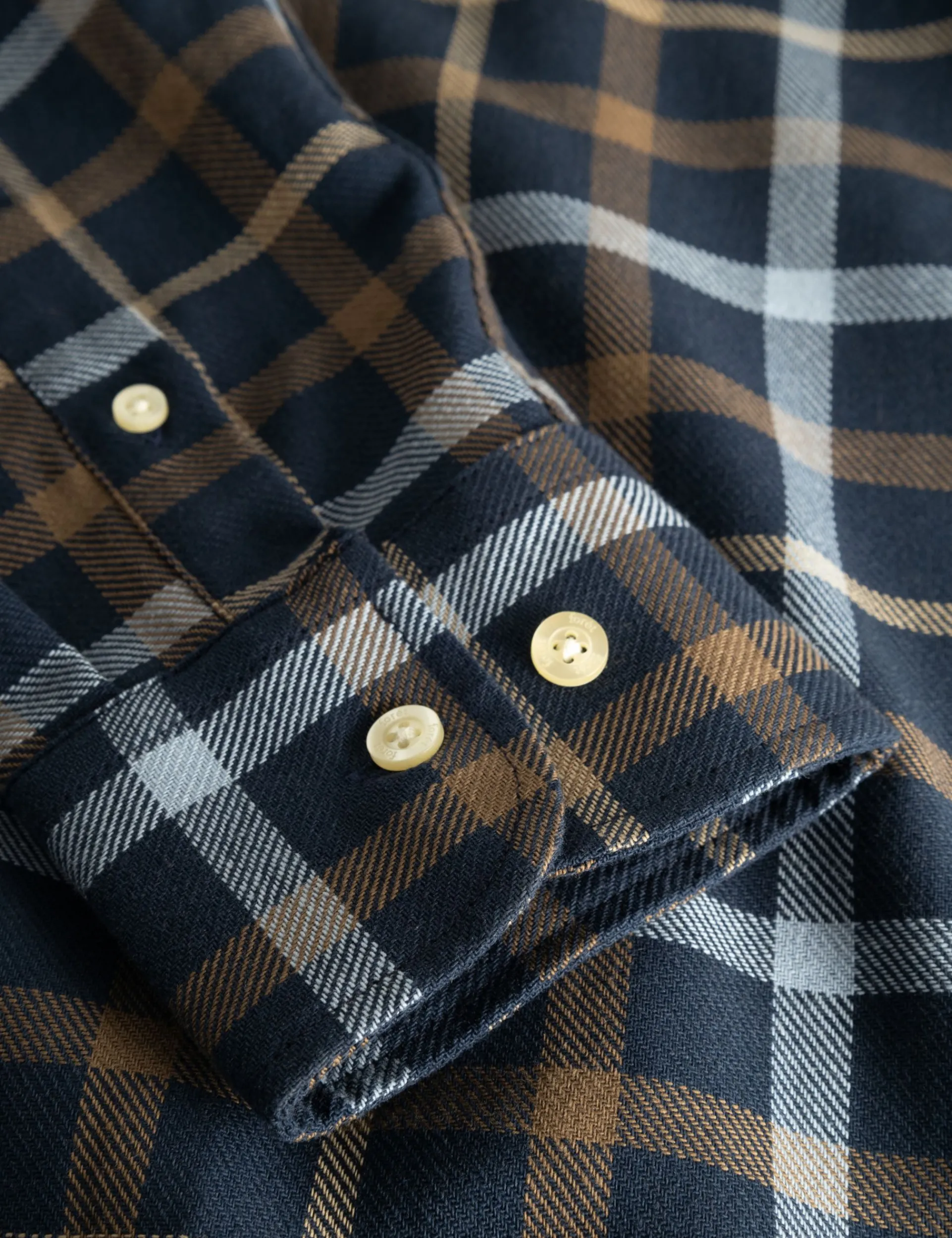 Men Forét Shirts-Grip Check Shirt-Navy Check