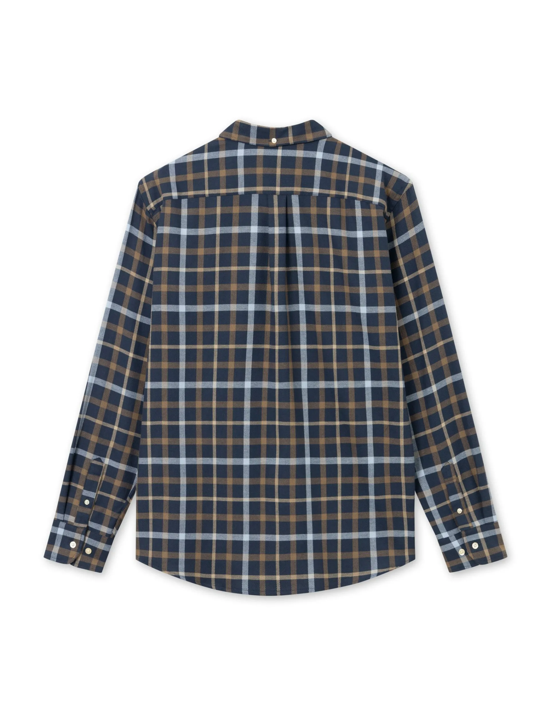 Men Forét Shirts-Grip Check Shirt-Navy Check