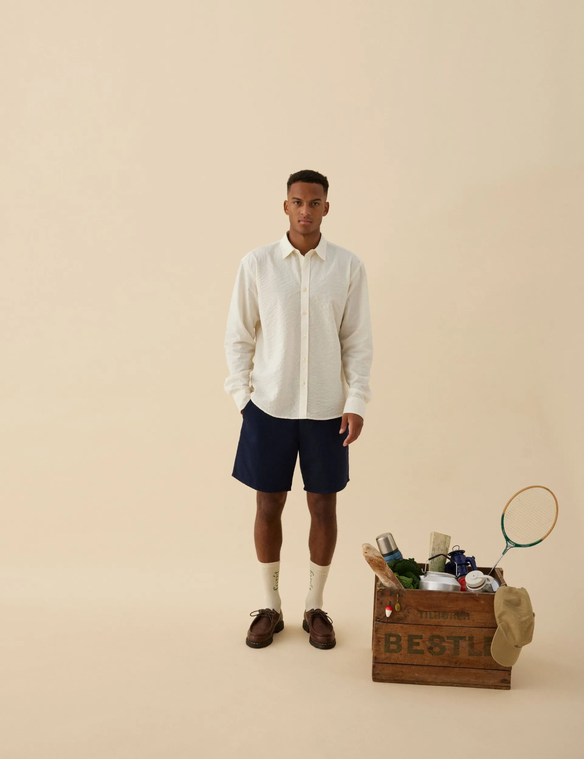 Men Forét Shirts-Hatch Shirt-Cloud