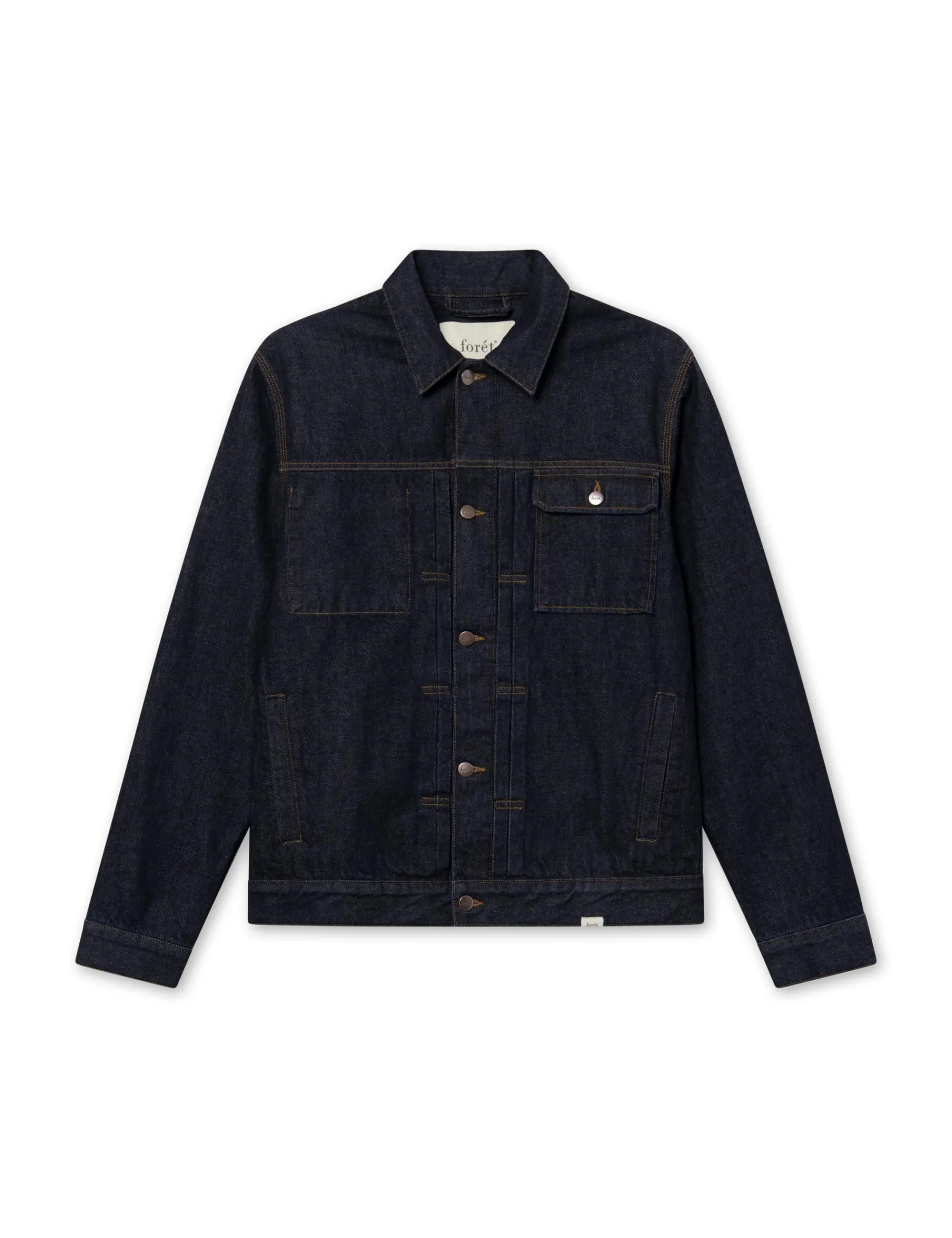 Men Forét Jackets-Hazy Denim Jacket-Raw Denim