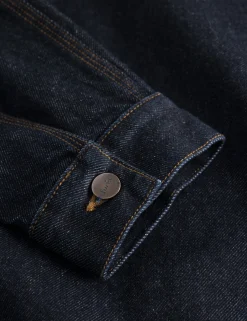 Men Forét Jackets-Hazy Denim Jacket-Raw Denim