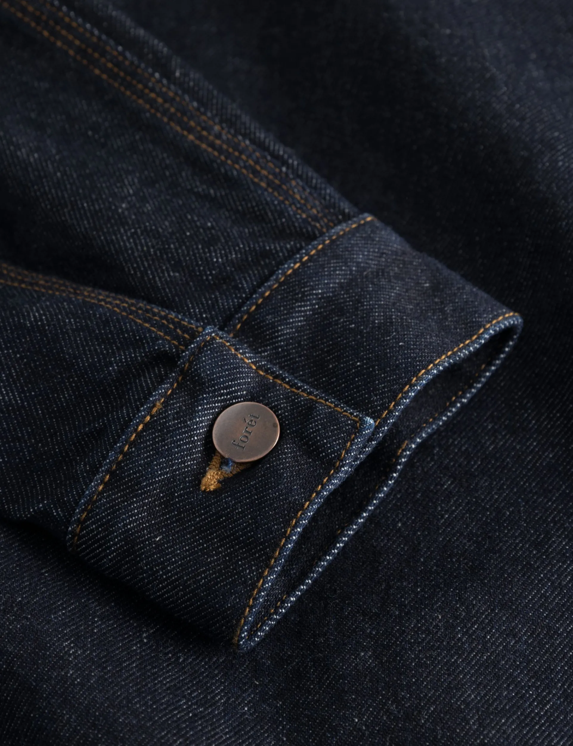 Men Forét Jackets-Hazy Denim Jacket-Raw Denim