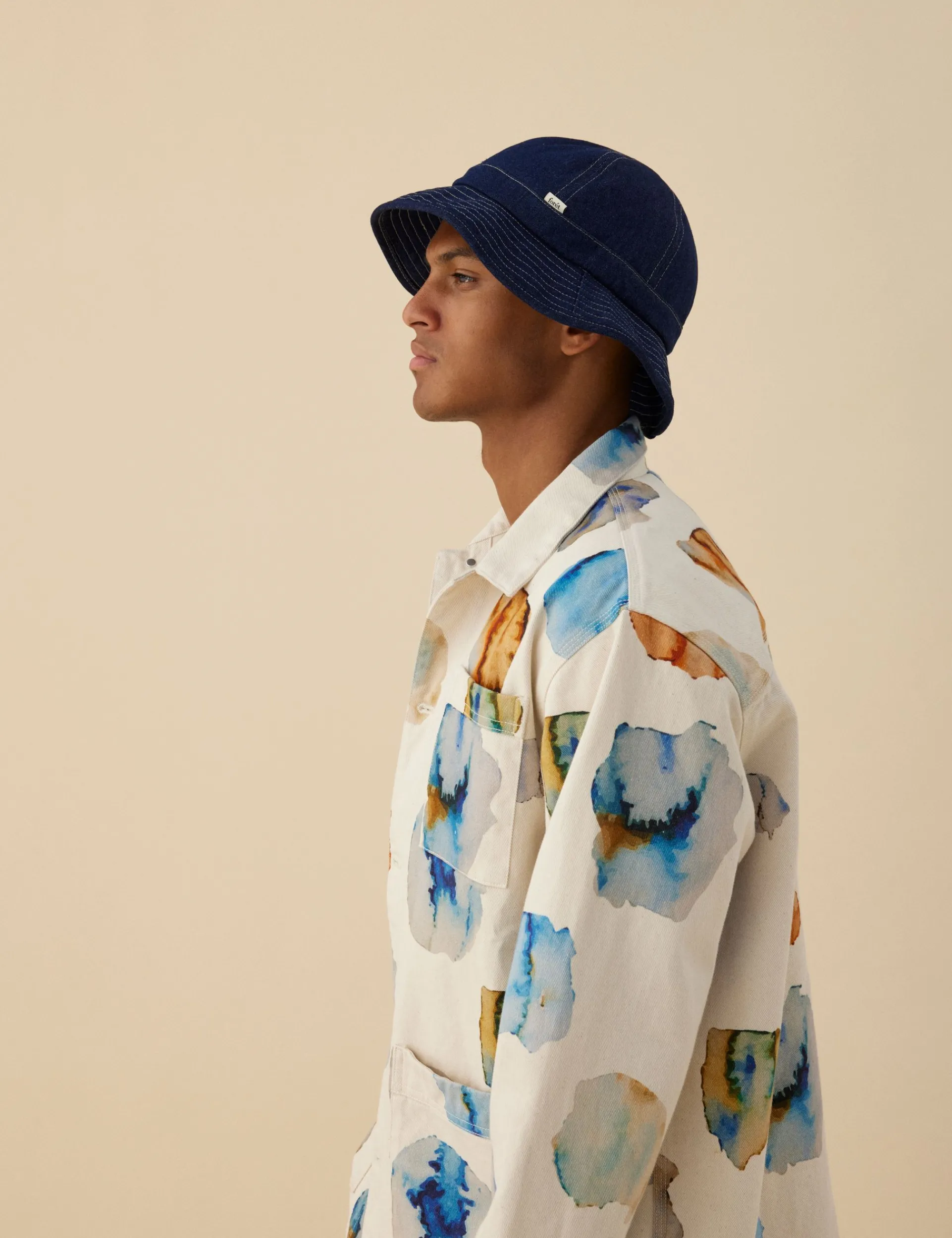 Men Forét Jackets-Heyday Artwork Overshirt-Undyed