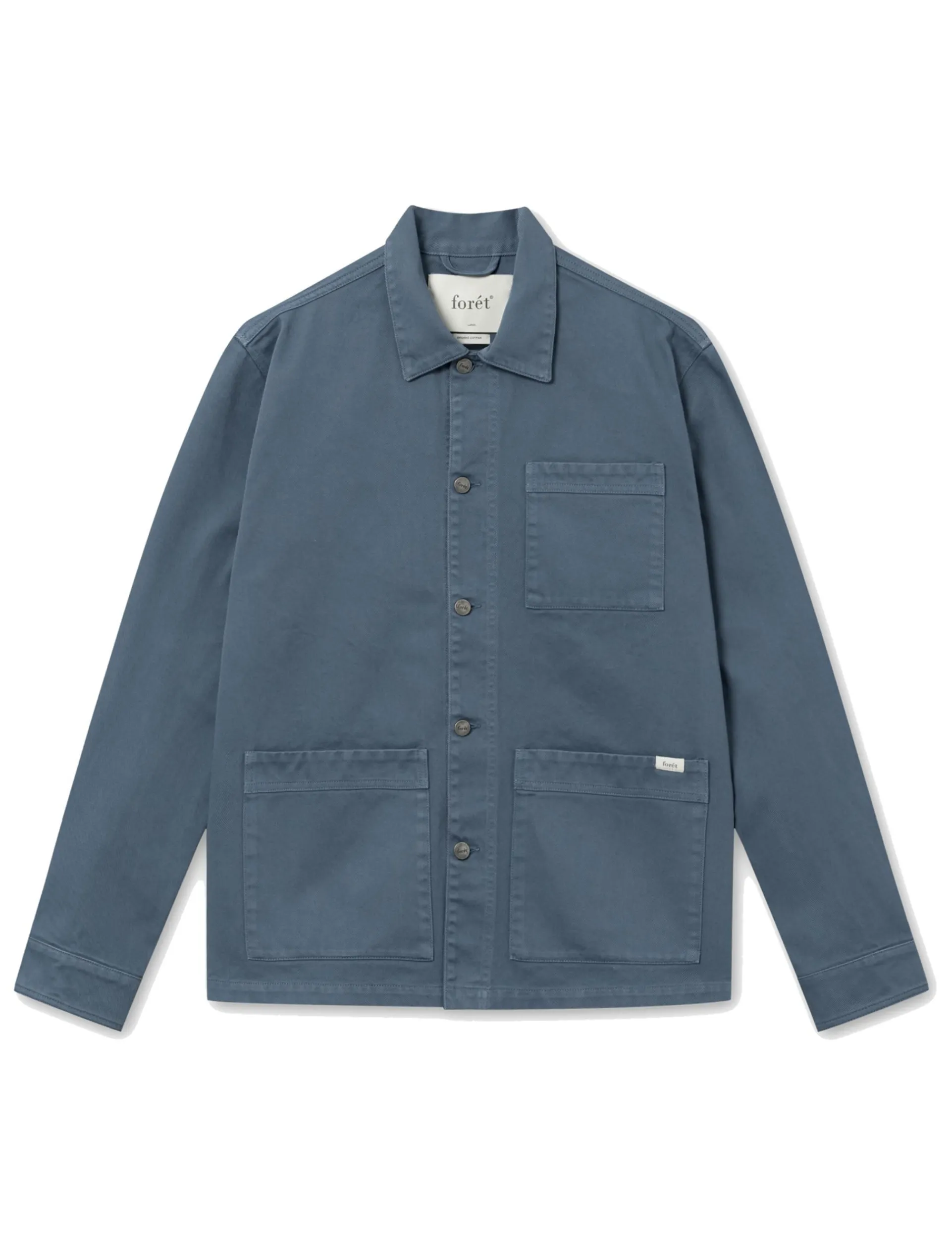 Men Forét Overshirts-Heyday Overshirt-Vintage Blue