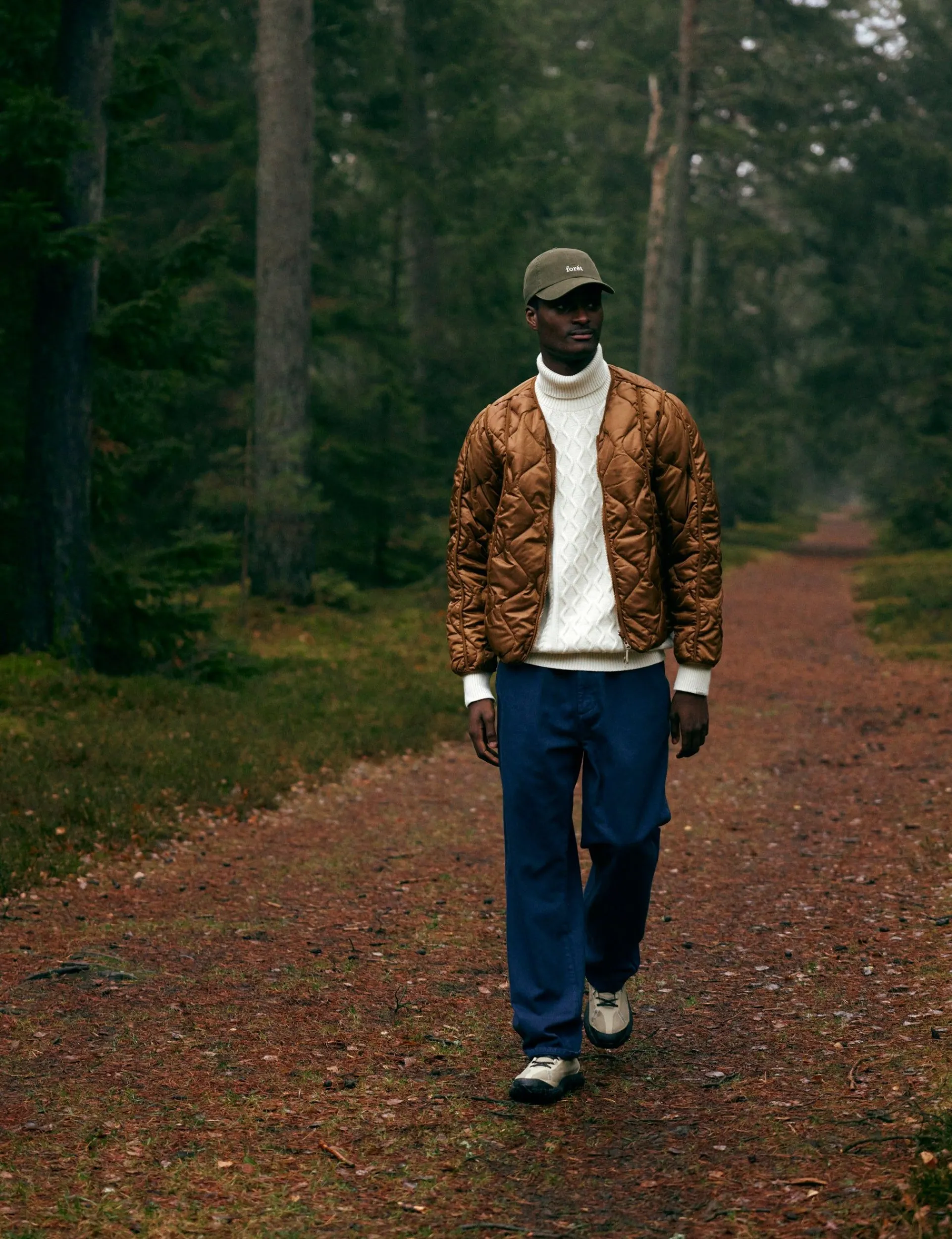 Men Forét Jackets-Humid Reversible Liner Jacket-Brown