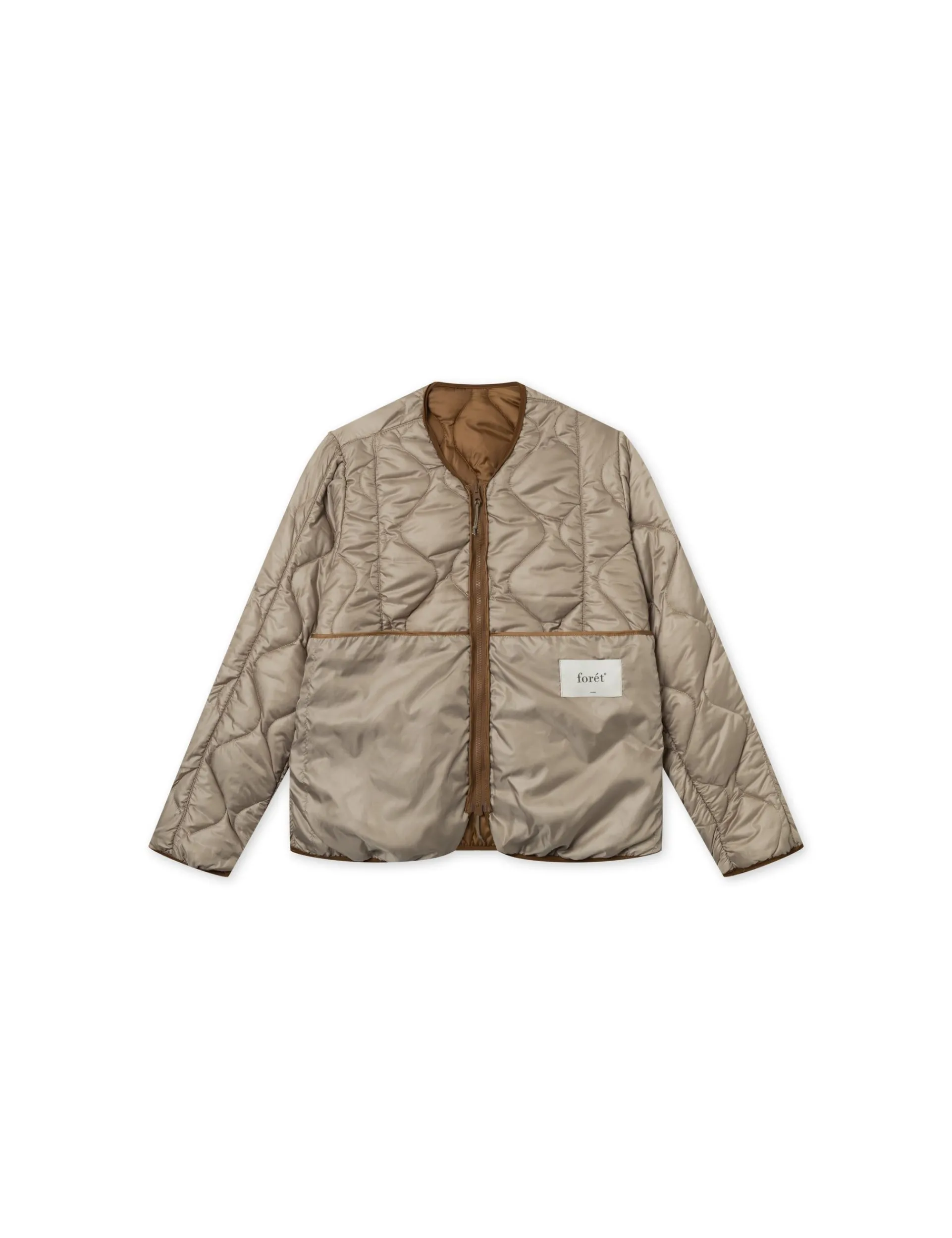 Men Forét Jackets-Humid Reversible Liner Jacket-Brown
