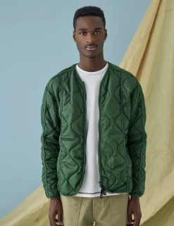 Men Forét Jackets-Humid Reversible Liner Jacket-Dark Green