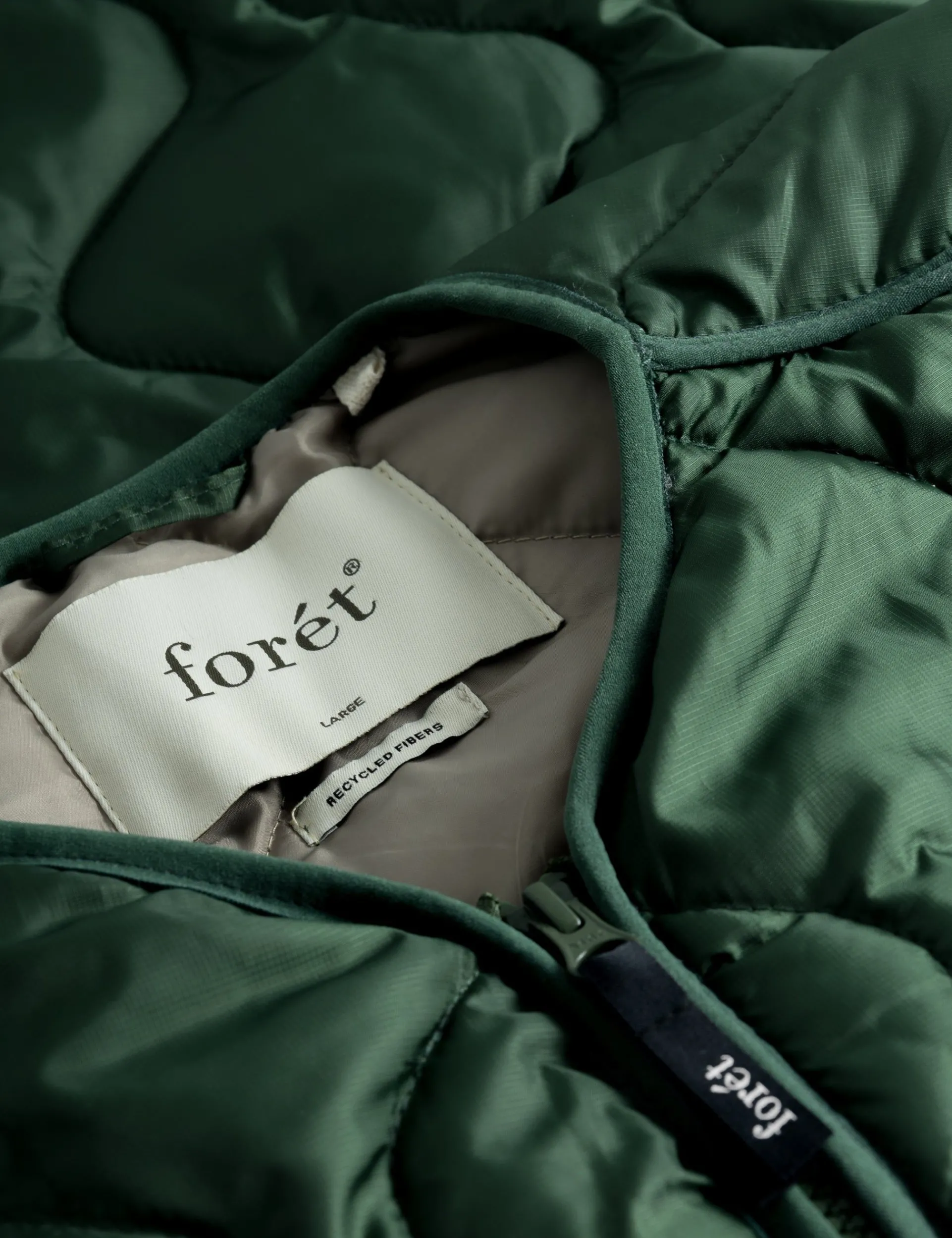 Men Forét Jackets-Humid Reversible Liner Jacket-Dark Green