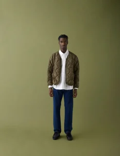 Men Forét Jackets-Humid Reversible Liner Jacket-Army